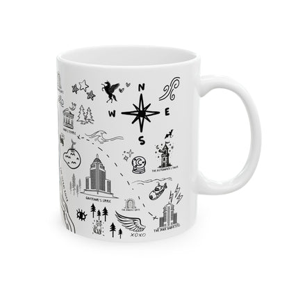 White Crescent City Map Mug