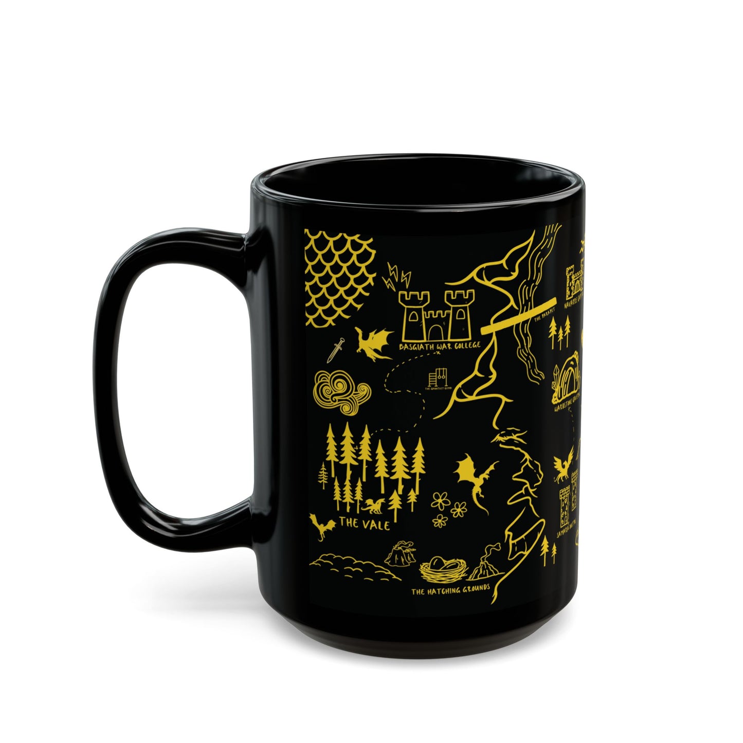 Black Fourth Wing Map Mug