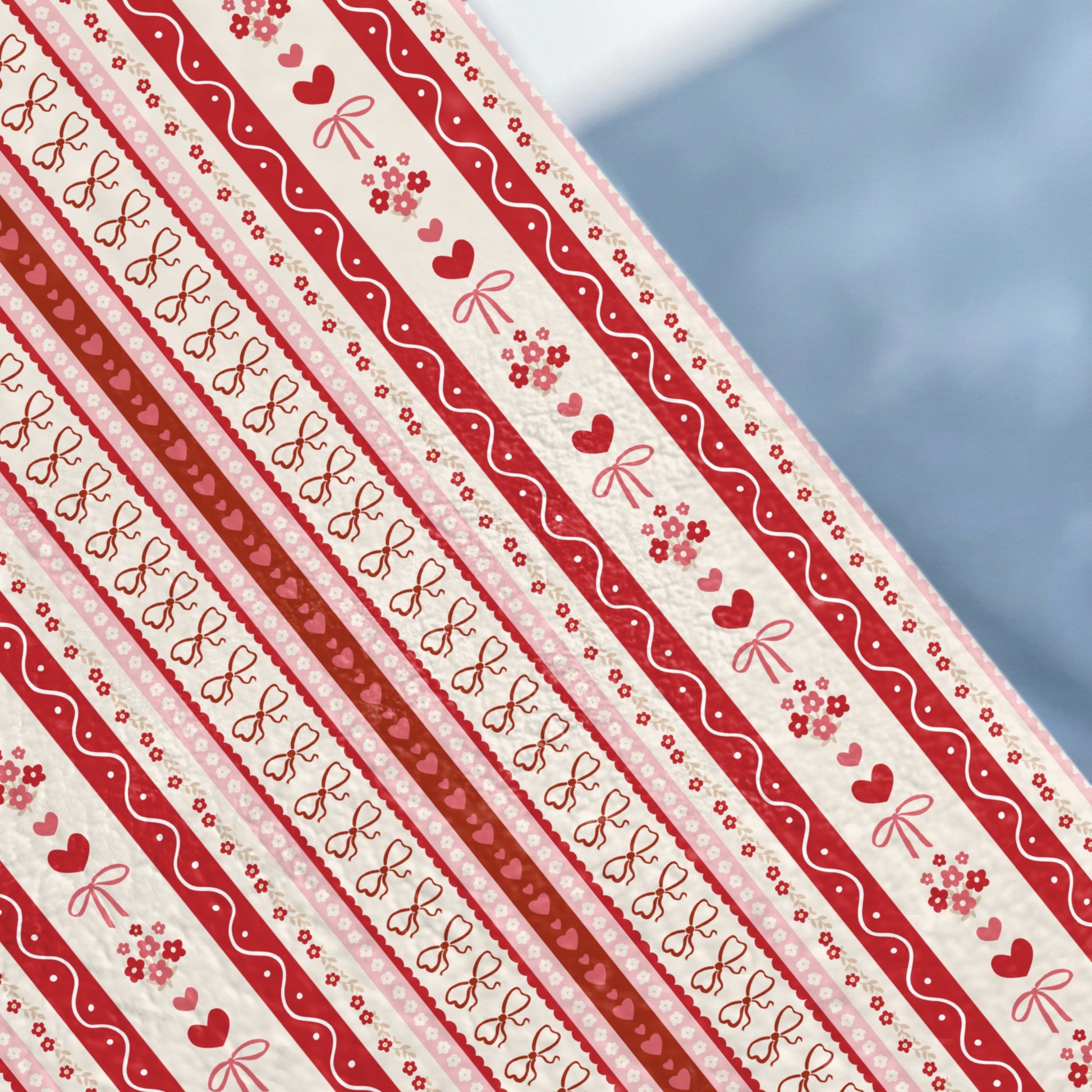 Red Hearts and Bows Decorative Pattern Craft Supply
