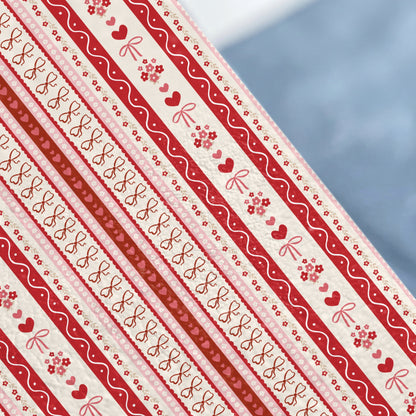 Red Hearts and Bows Decorative Pattern Craft Supply