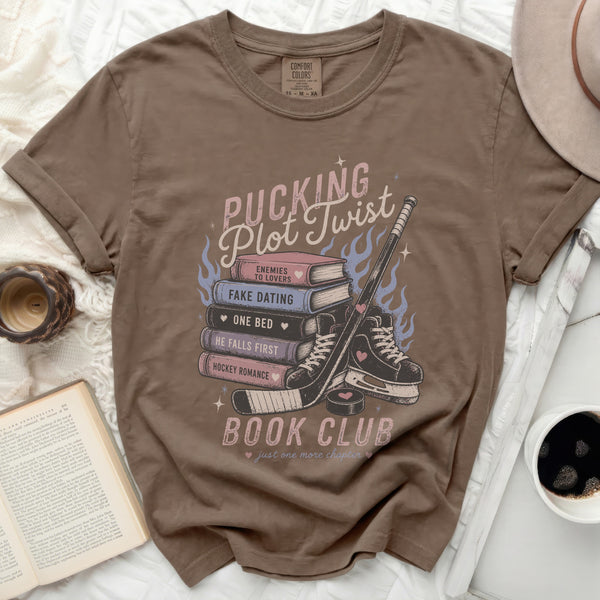 Pucking Plot Twist Book Club Tee in Espresso