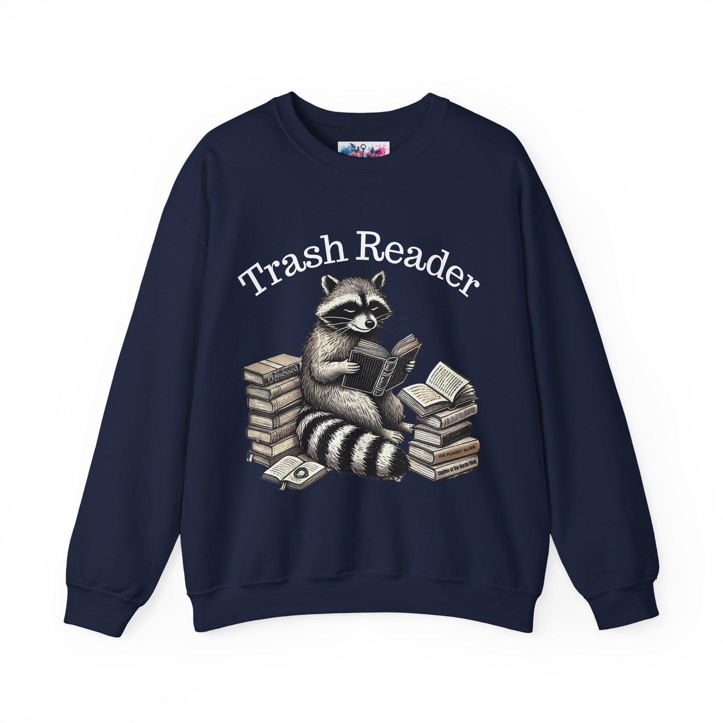 "Trash Reader" Raccoon Book Lover Sweatshirt - MagicMerchEmporium