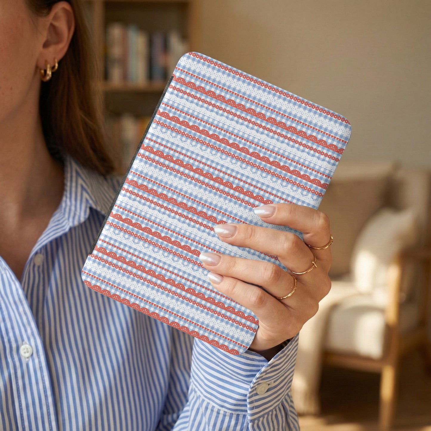 Striped Red and Blue Pattern Protective Case Cover
