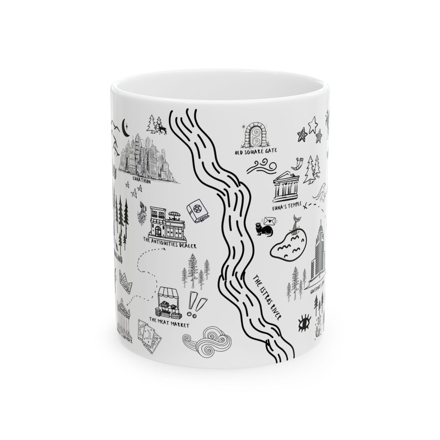 White Crescent City Map Mug