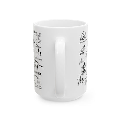 White Throne of Glass Map Mug