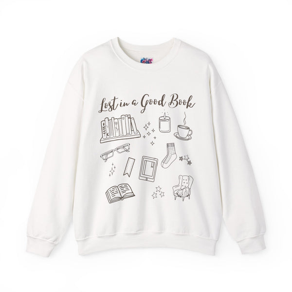 Lost in a Good Book Sweatshirt in White
