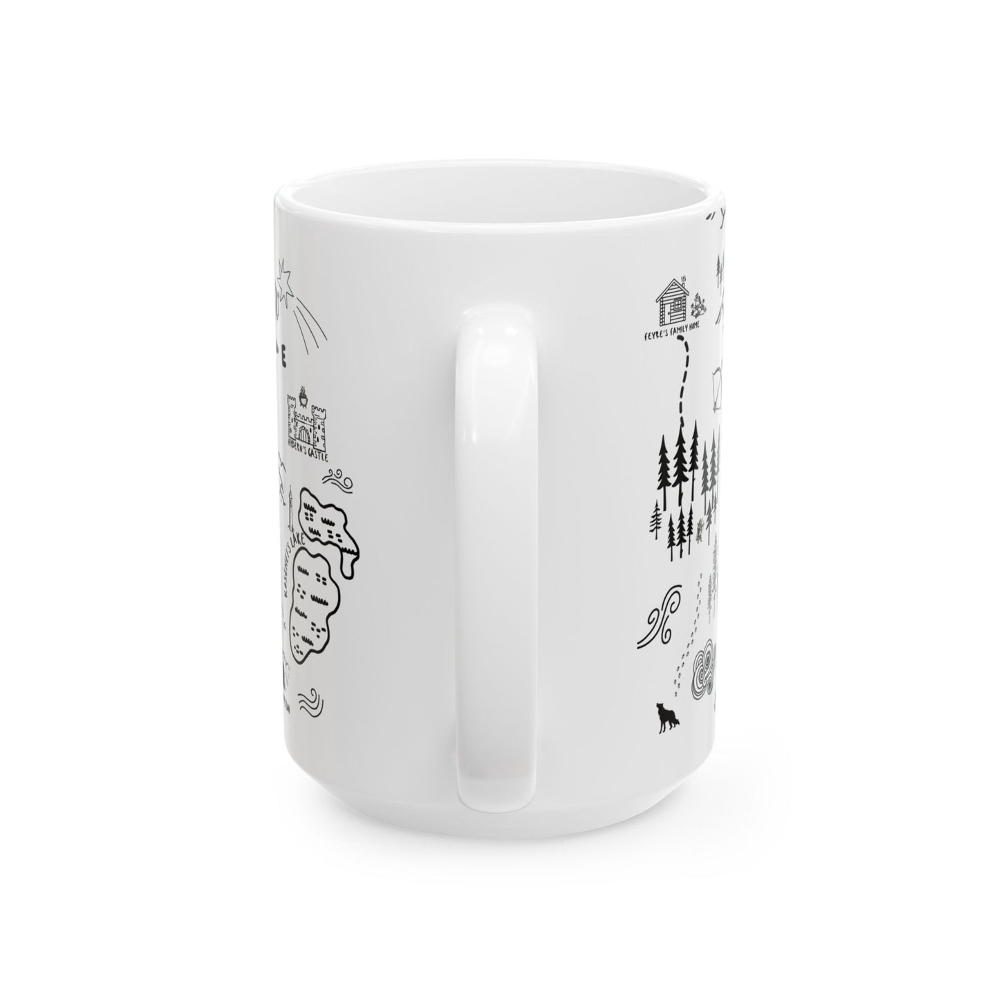 White ACOTAR Map Mug