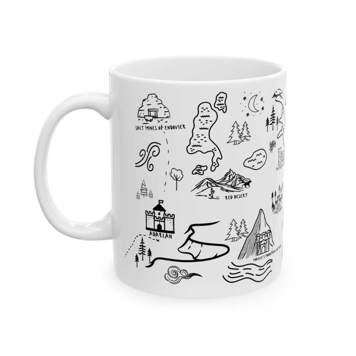 White Throne of Glass Map Mug