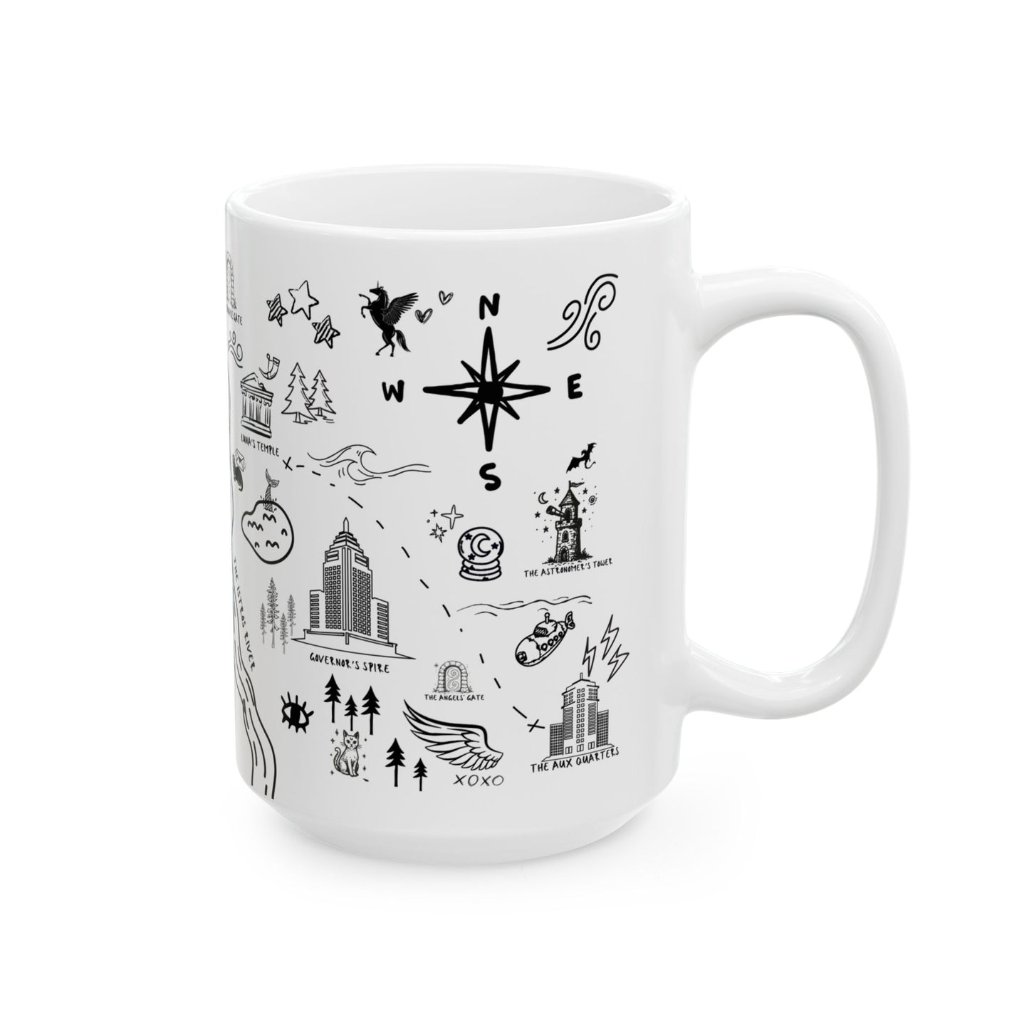White Crescent City Map Mug
