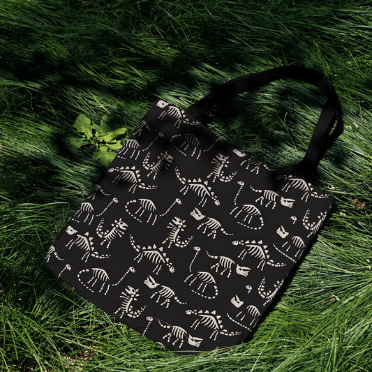 Prehistoric Charm Woven Tote Bag 🦕🌿