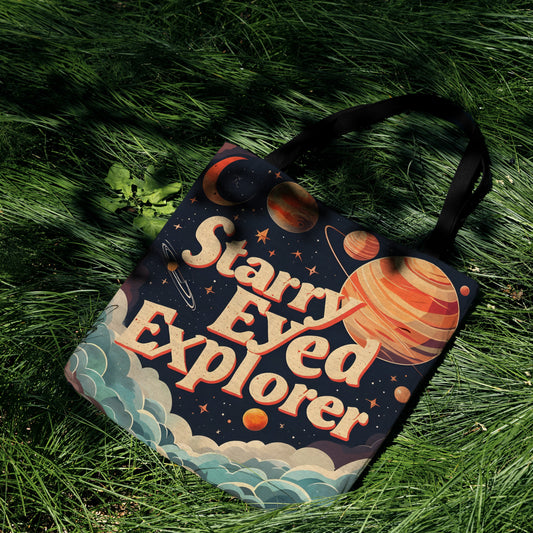 Starry Eyed Explorer Woven Tote Bag 🌌✨