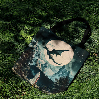 Wyvern’s Moon Woven Tote Bag 🌙🐉