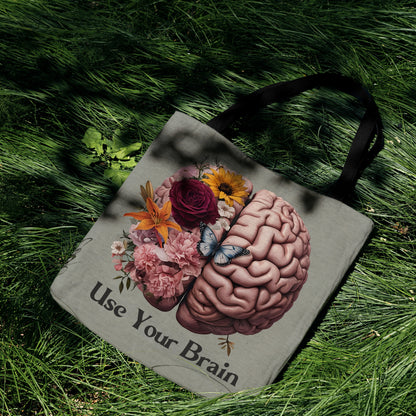 Use Your Brain Tote Bag 🧠🌸