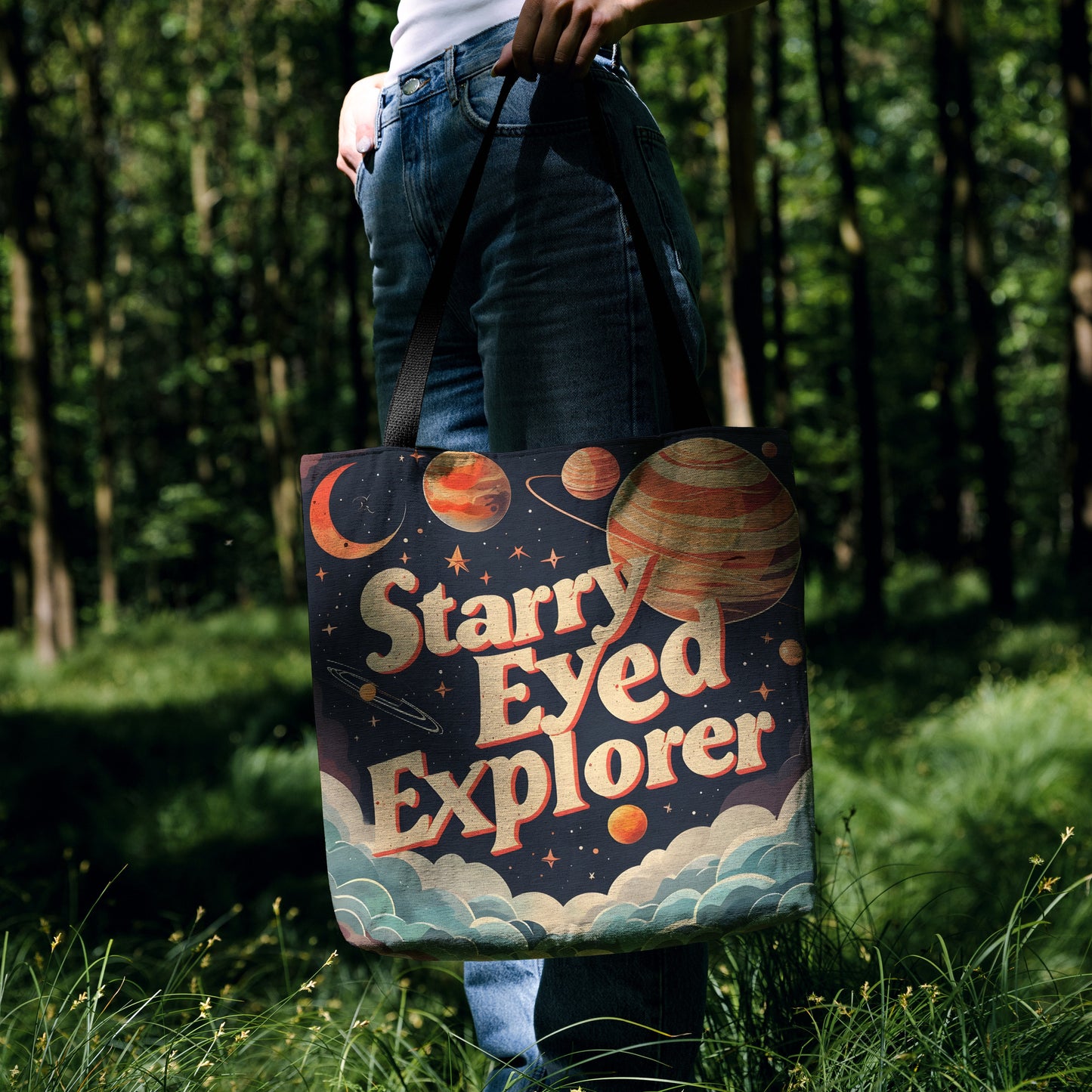 Starry Eyed Explorer Woven Tote Bag 🌌✨