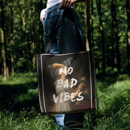 No Bad Vibes Tapestry Tote Bag🌸✨