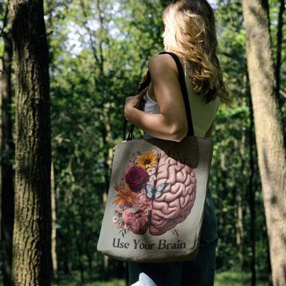 Use Your Brain Tote Bag 🧠🌸