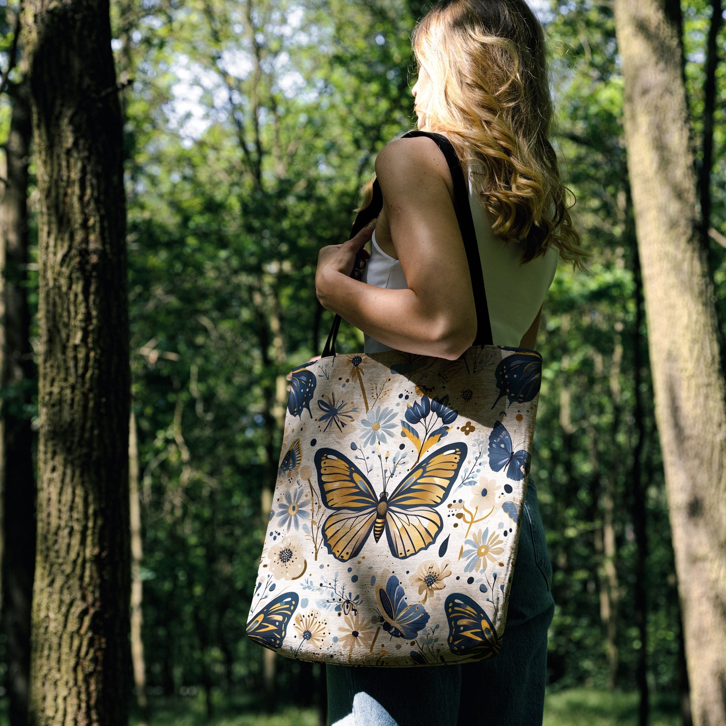 Butterfly Woven Tapestry Tote Bag 🦋🌸