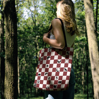 Crescent City Checkerboard Woven Tote Bag 🌌📖