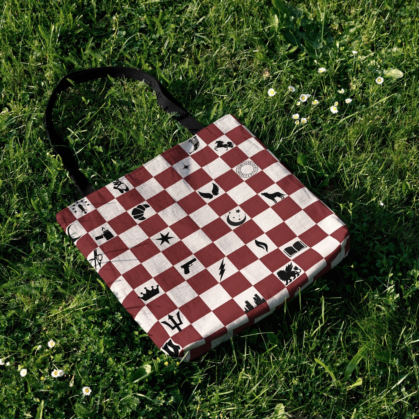 Crescent City Checkerboard Woven Tote Bag 🌌📖