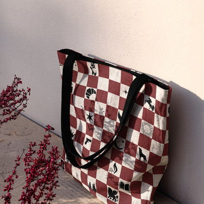 Crescent City Checkerboard Woven Tote Bag 🌌📖