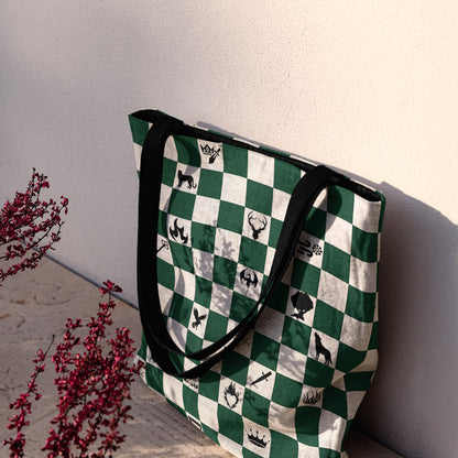 Throne of Glass Inspired Checkerboard Woven Tote Bag 🌟📚