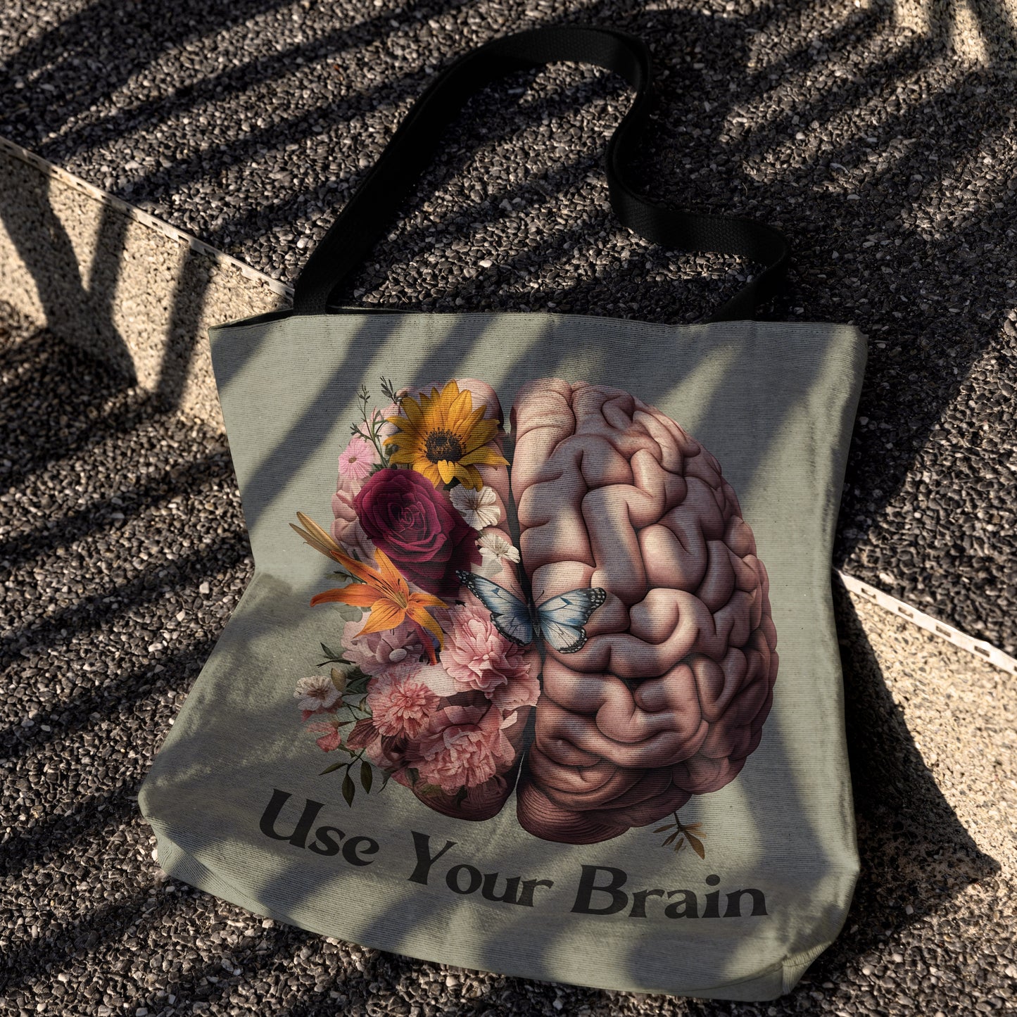 Use Your Brain Tote Bag 🧠🌸