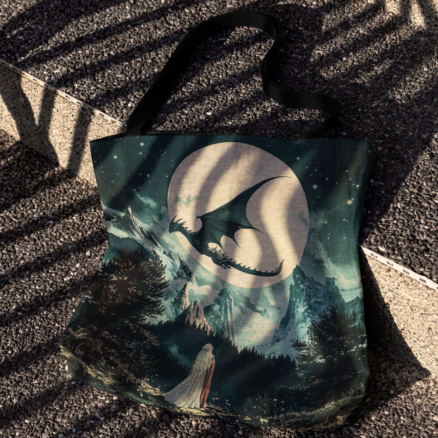 Wyvern’s Moon Woven Tote Bag 🌙🐉