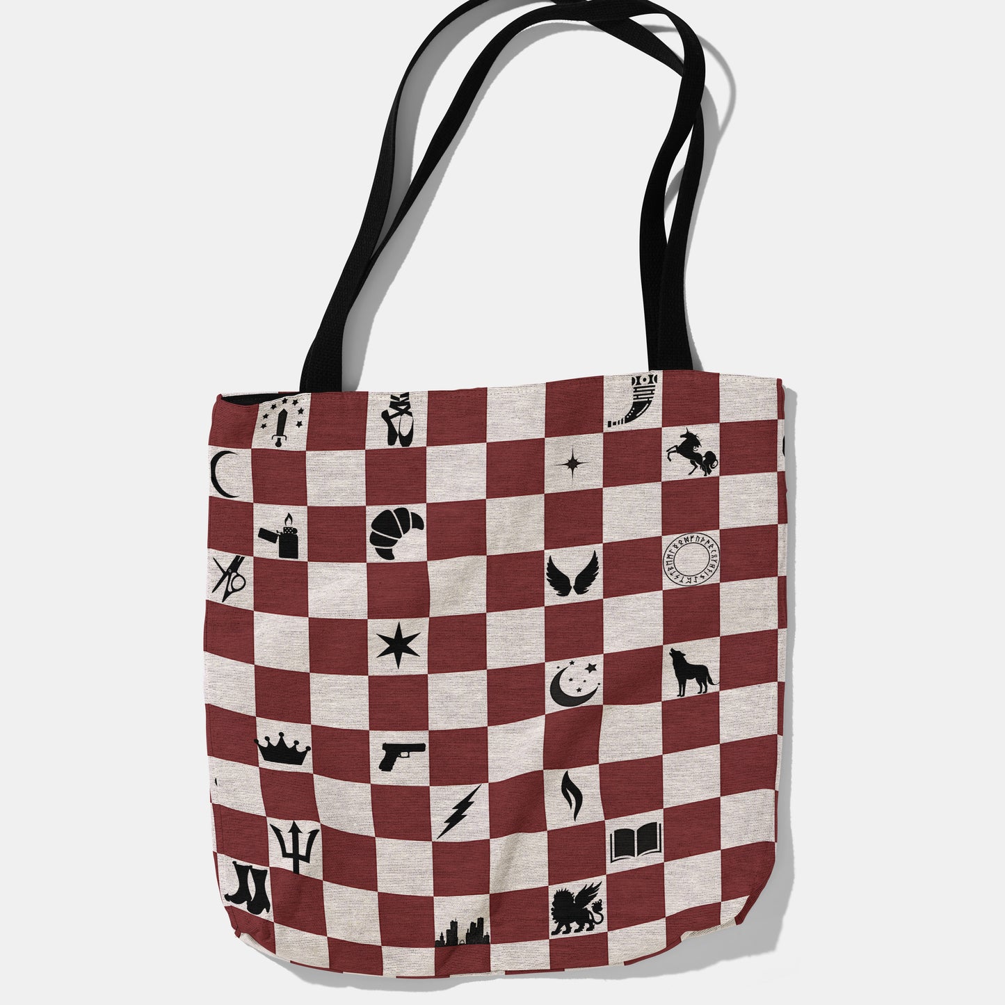 Crescent City Checkerboard Woven Tote Bag 🌌📖