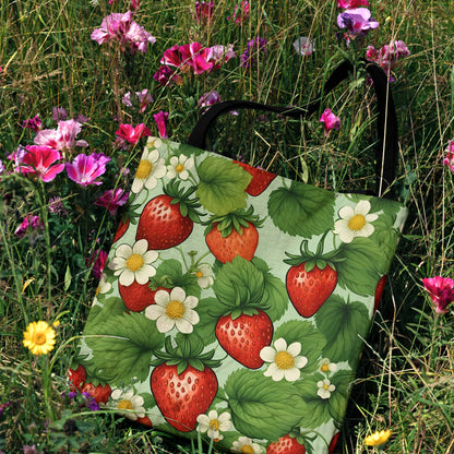 Strawberry Dreams Woven Tote Bag 🍓🌸