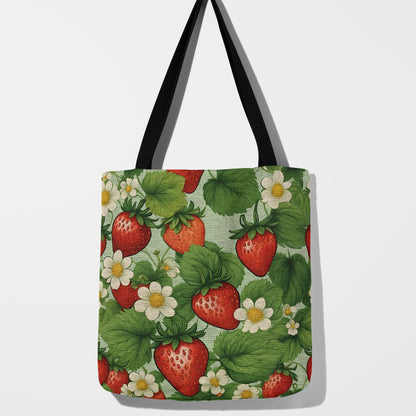 Strawberry Dreams Woven Tote Bag 🍓🌸