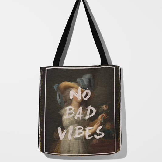 No Bad Vibes Tapestry Tote Bag🌸✨