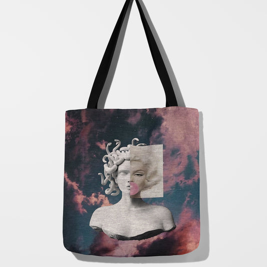 Pop Art Medusa Feminist Woven Tote Bag🐍✨