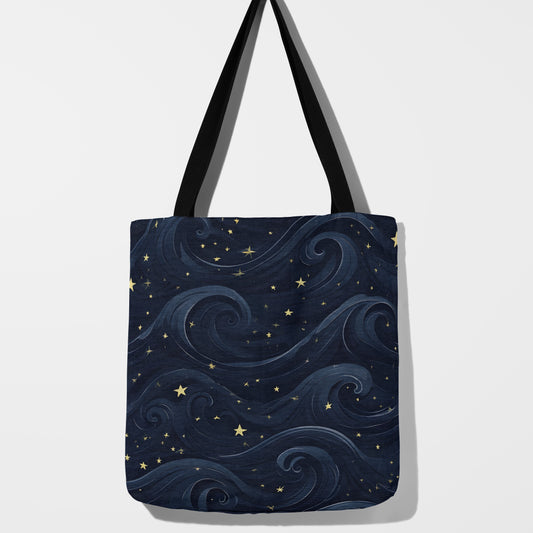 Celestial Waves Woven Tote Bag
