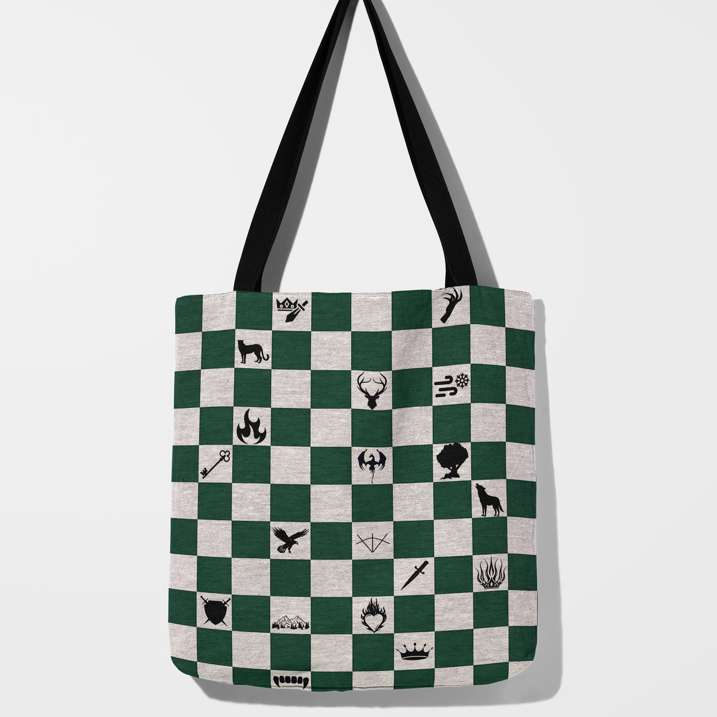 Throne of Glass Inspired Checkerboard Woven Tote Bag 🌟📚