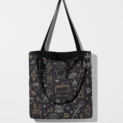 Mystical Enchantment Woven Tote Bag ✨🕯️