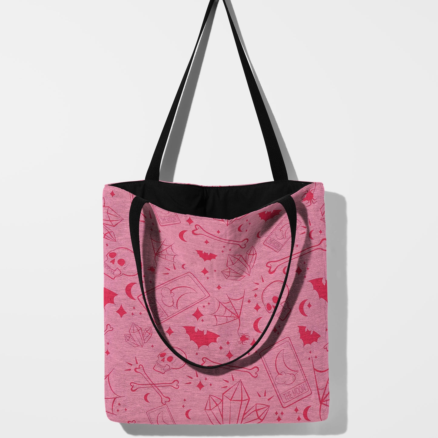 Pink Gothic Halloween Woven Tote Bag 🎀🕸️