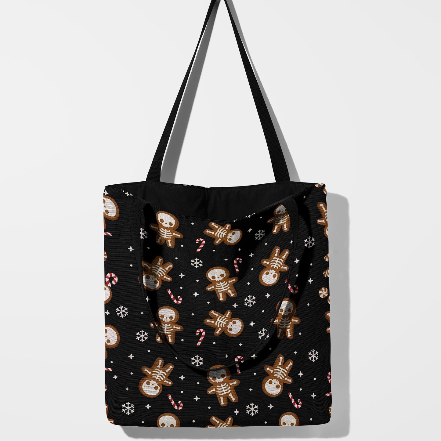 Gothic Gingerbread Skeleton Holiday Tote Bag 🎄☠️