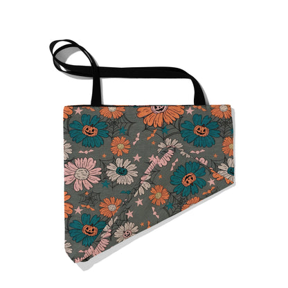 Spooky Floral Halloween Woven Tote Bag 🌸🎃