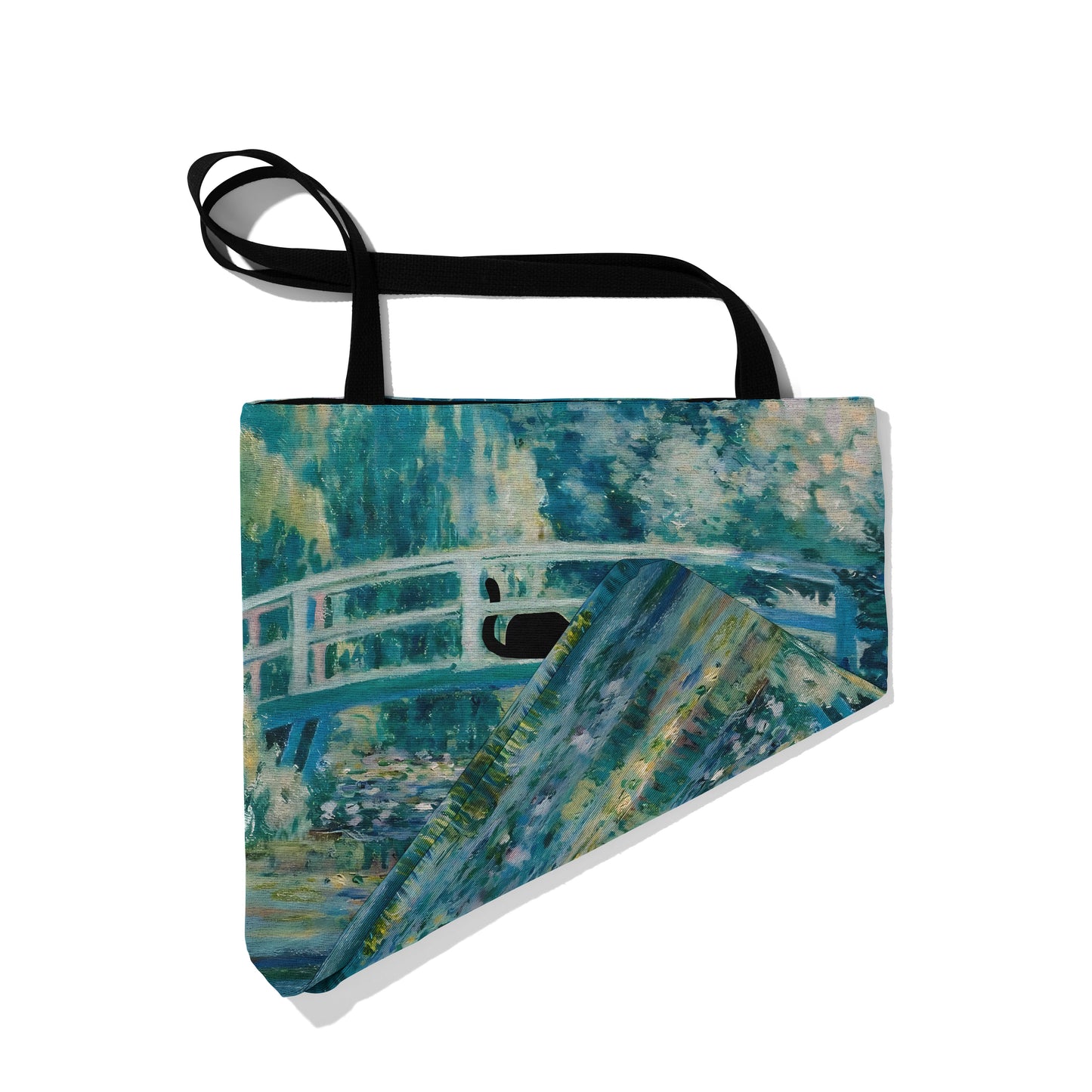 Black Cats on Monet’s Water Lily Bridge Tote Bag 🐾🎨