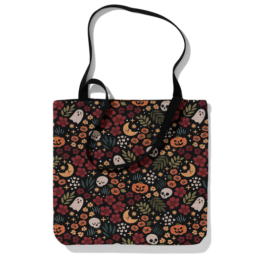 Whimsical Halloween Floral Tote Bag