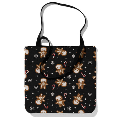 Gothic Gingerbread Skeleton Holiday Tote Bag 🎄☠️