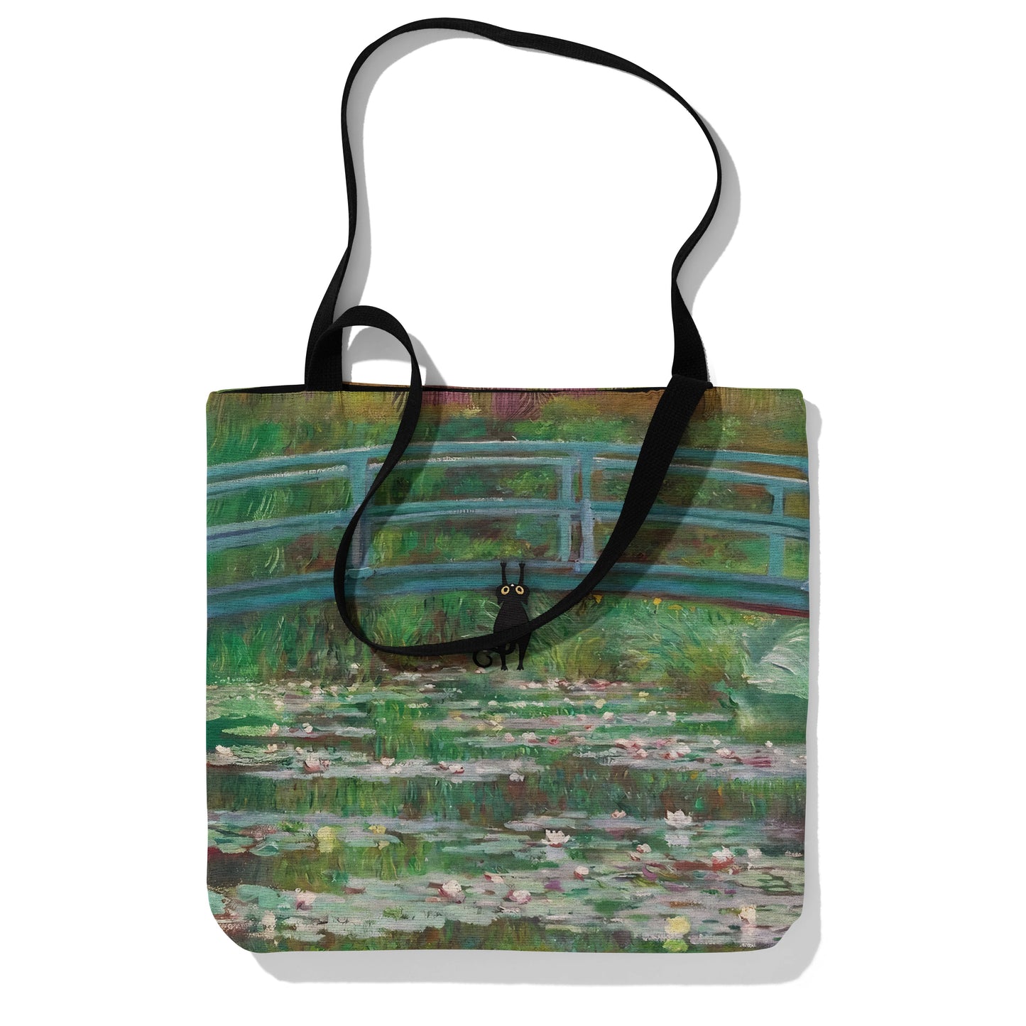 Monet’s Water Lily Garden Cat Tote Bag 🐾🌸