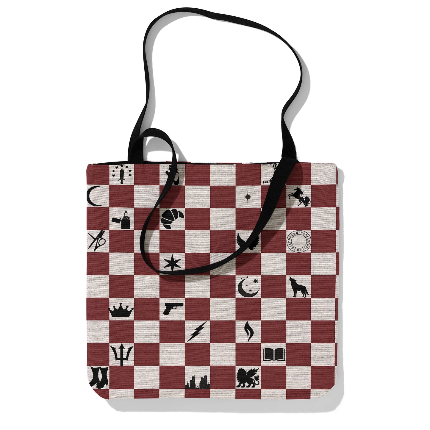 Crescent City Checkerboard Woven Tote Bag 🌌📖