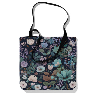 Midnight Floral Woven Tote Bag 🌙🌸