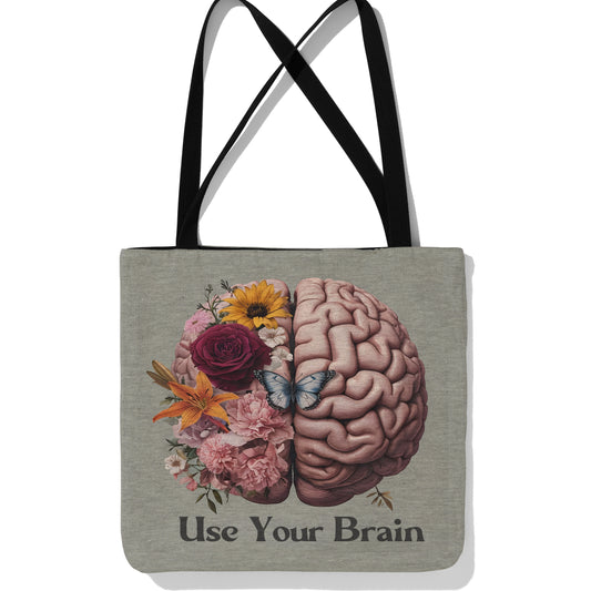 Use Your Brain Tote Bag 🧠🌸