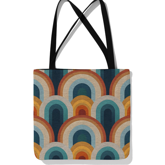Retro Vibes Woven Tote Bag