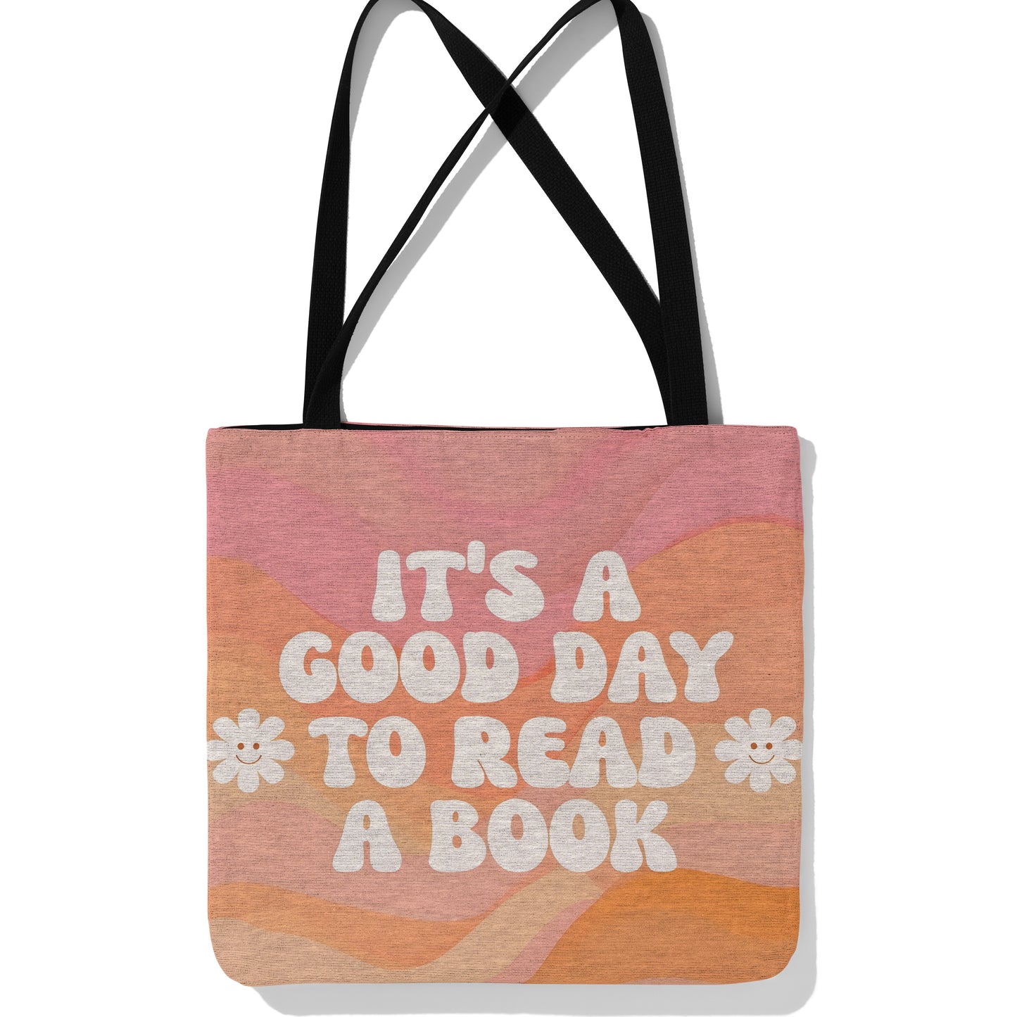 Bookworm Bliss Woven Tote Bag 📚🌸