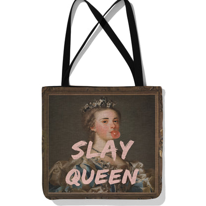 Baroque Meets Pop Art Woven Tote Bag 🎨👑