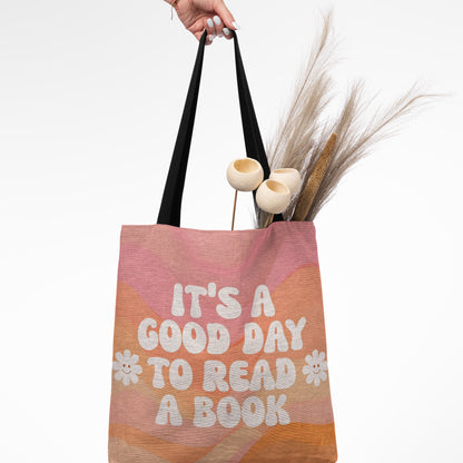 Bookworm Bliss Woven Tote Bag 📚🌸