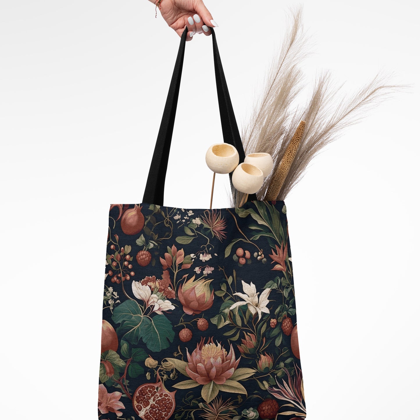 Dark Academia Floral Tote Bag 🌿✨